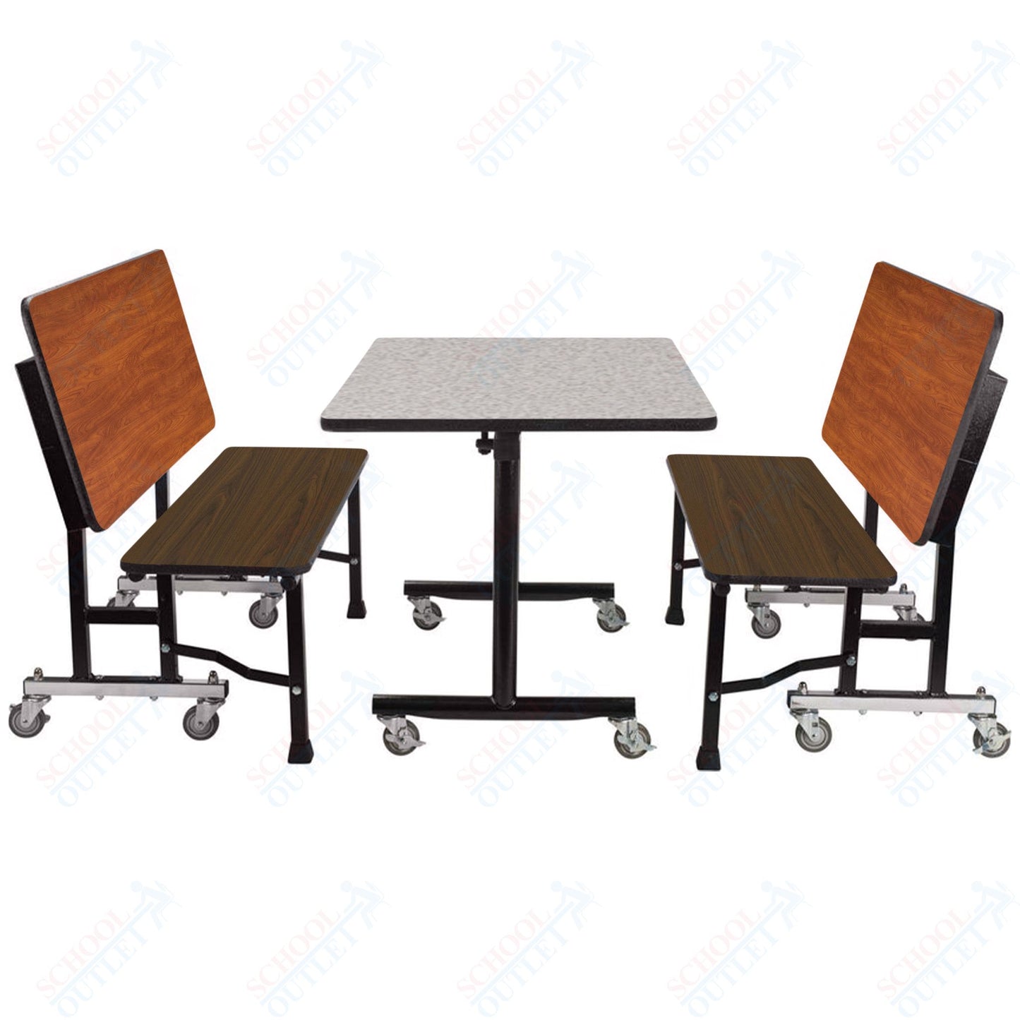 NPS ToGo Booth Set, (1) 30"x48" Table and (2) 48" Benches, MDF Core (National Public Seating NPS-TGBTH3048MDPE)