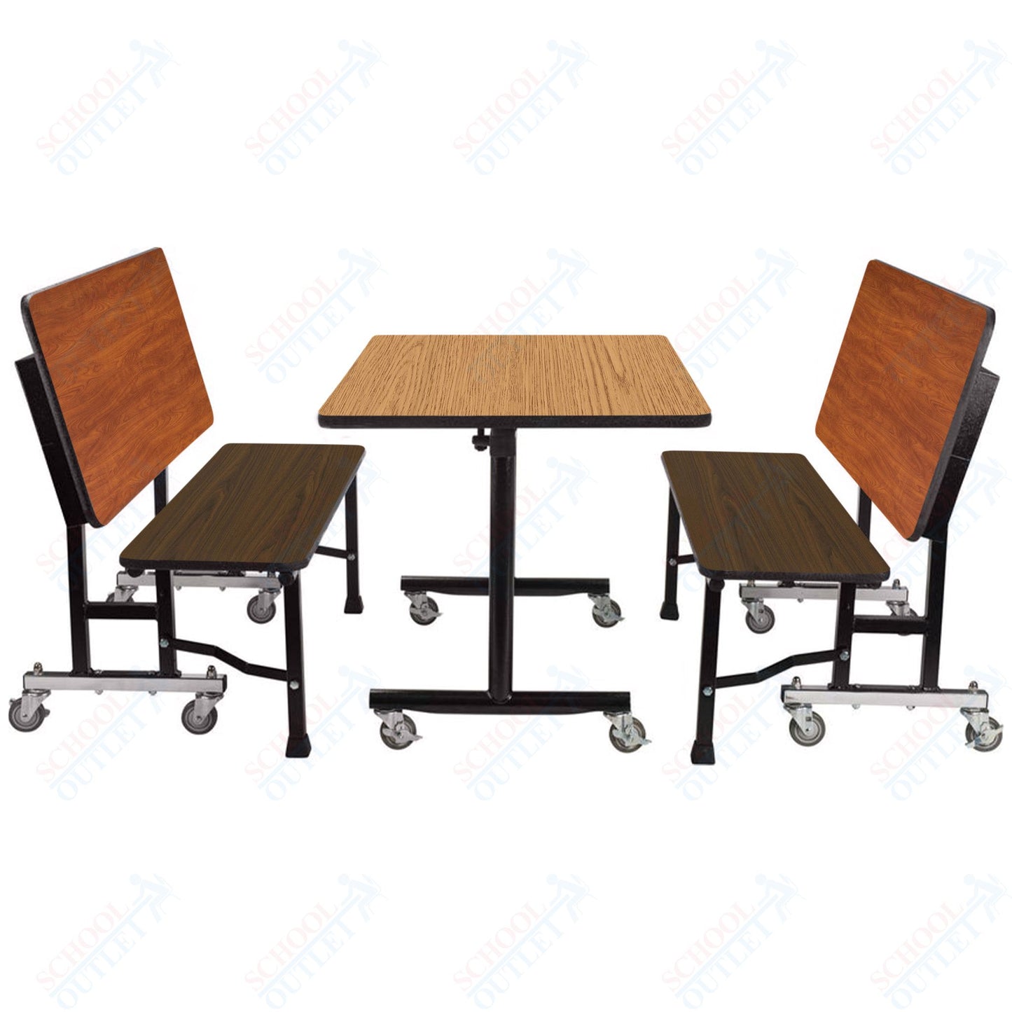 NPS ToGo Booth Set, (1) 30"x48" Table and (2) 48" Benches, MDF Core (National Public Seating NPS-TGBTH3048MDPE)