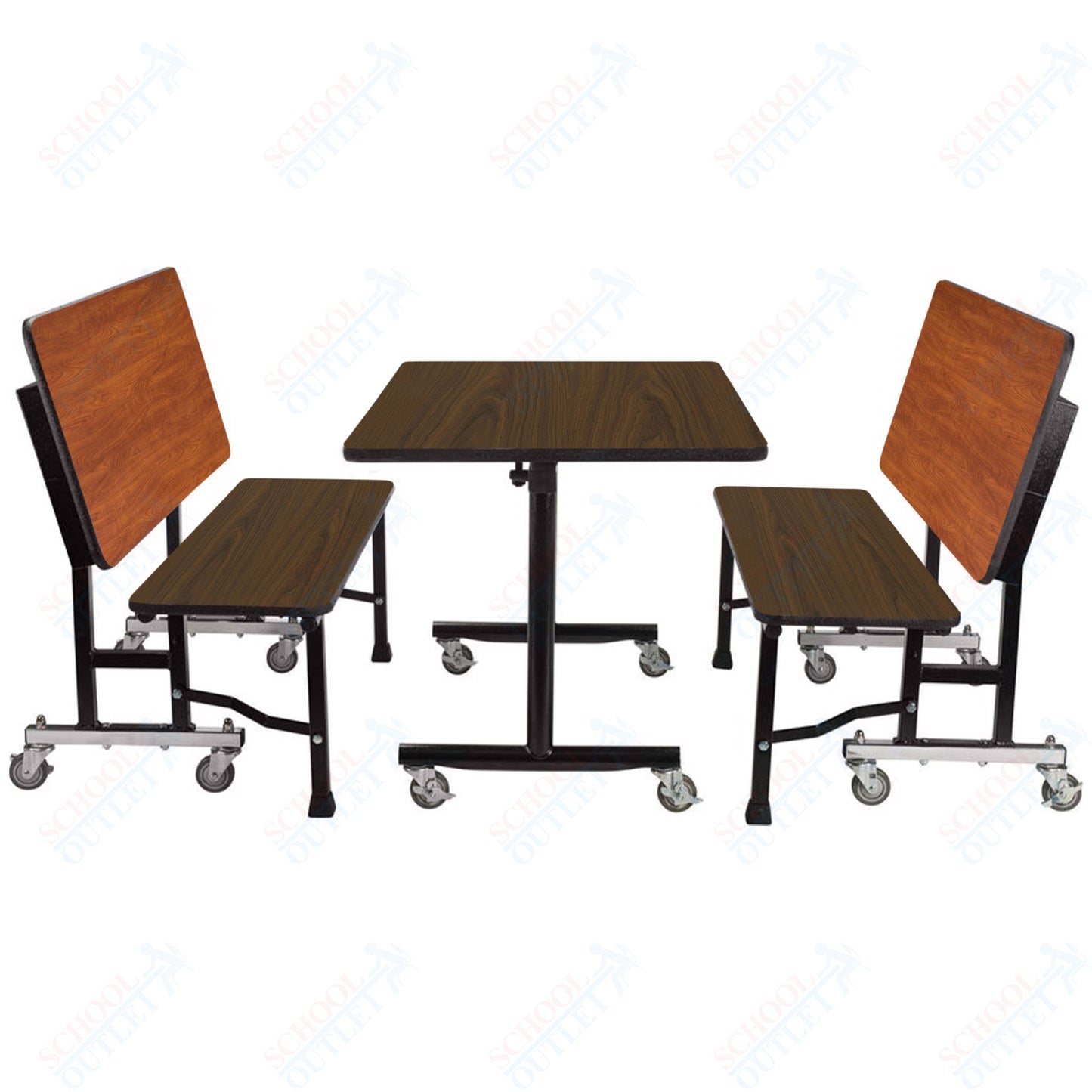 NPS ToGo Booth Set, (1) 30"x48" Table and (2) 48" Benches, MDF Core (National Public Seating NPS-TGBTH3048MDPE)