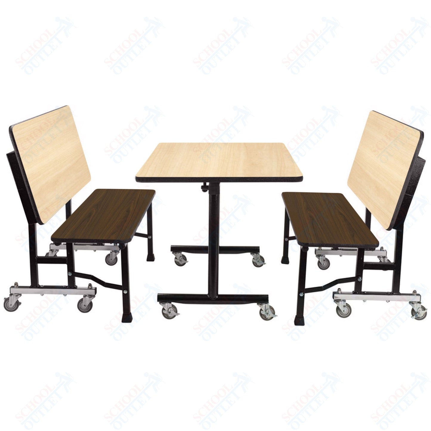 NPS ToGo Booth Set, (1) 30"x48" Table and (2) 48" Benches, MDF Core (National Public Seating NPS-TGBTH3048MDPE)