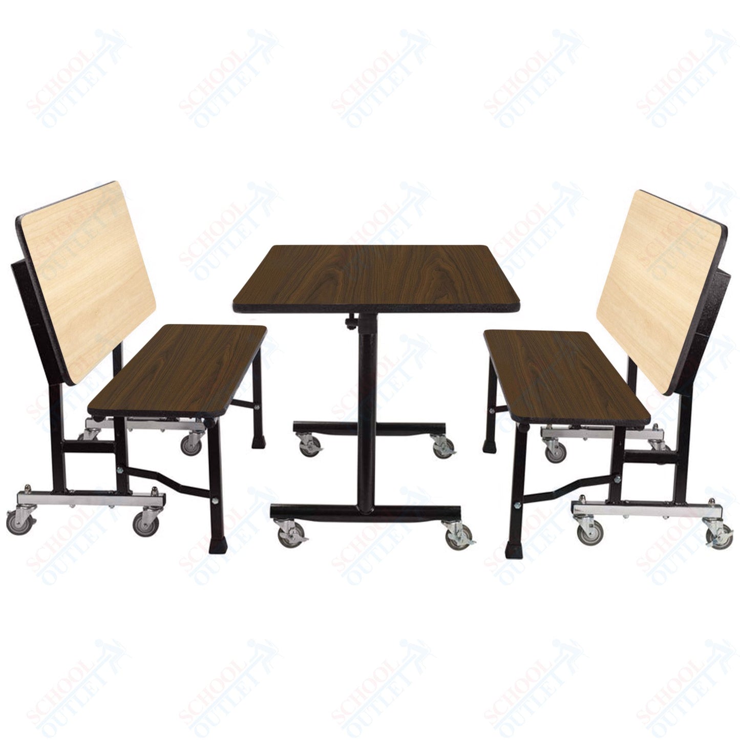 NPS ToGo Booth Set, (1) 30"x48" Table and (2) 48" Benches, MDF Core (National Public Seating NPS-TGBTH3048MDPE)