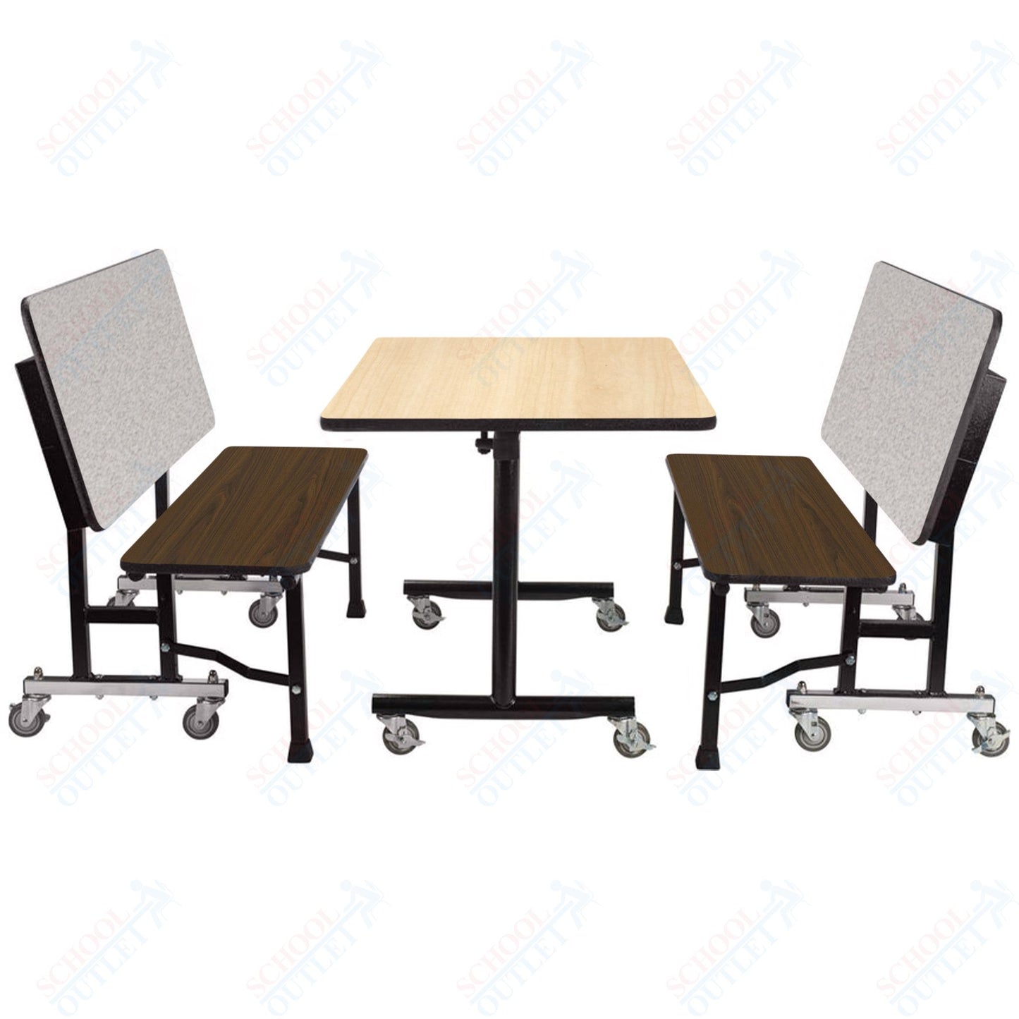 NPS ToGo Booth Set, (1) 30"x48" Table and (2) 48" Benches, MDF Core (National Public Seating NPS-TGBTH3048MDPE)