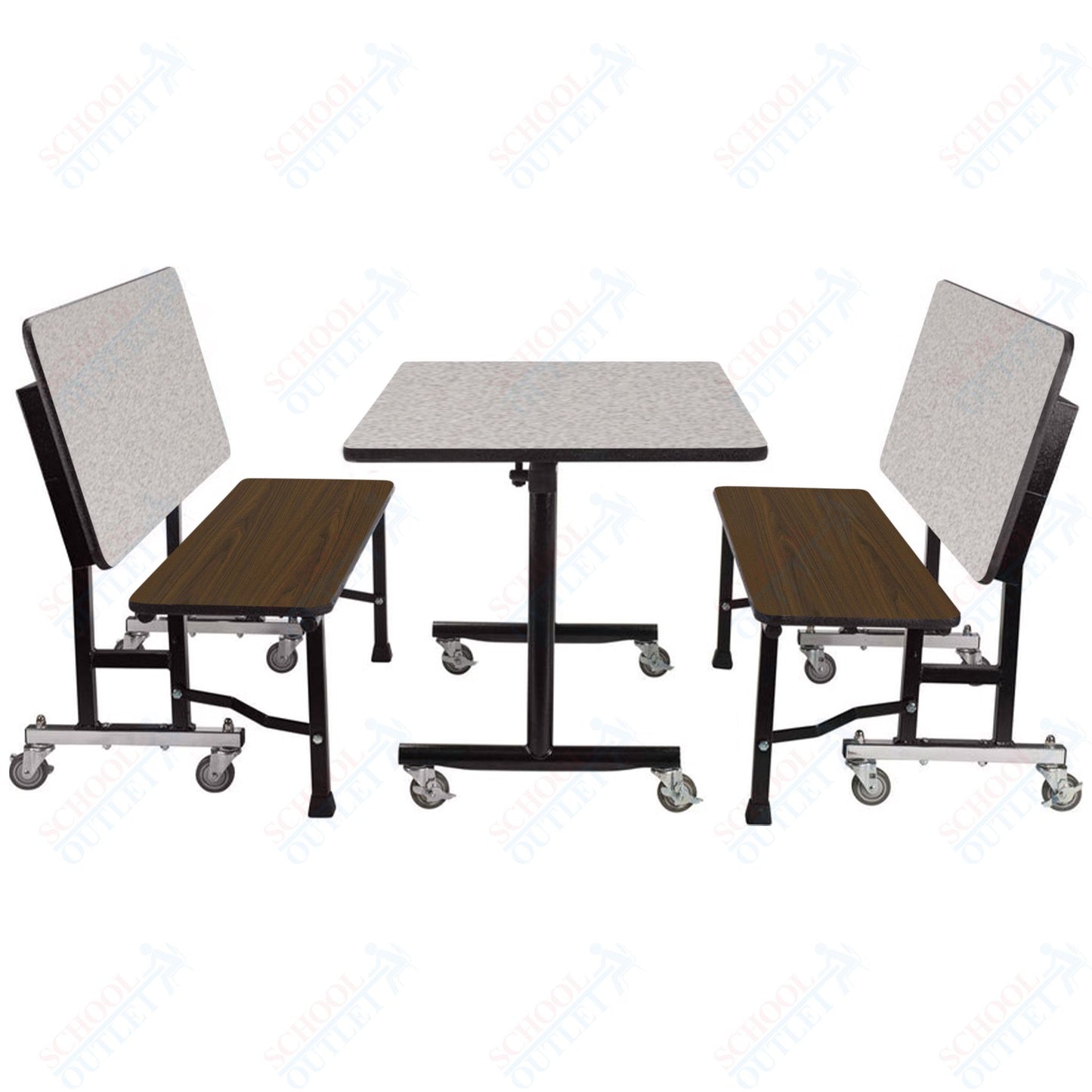NPS ToGo Booth Set, (1) 30"x48" Table and (2) 48" Benches, MDF Core (National Public Seating NPS-TGBTH3048MDPE)