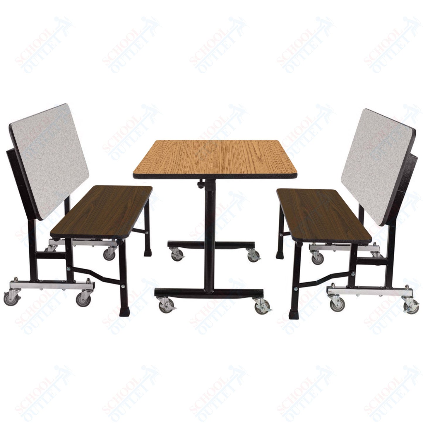 NPS ToGo Booth Set, (1) 30"x48" Table and (2) 48" Benches, MDF Core (National Public Seating NPS-TGBTH3048MDPE)