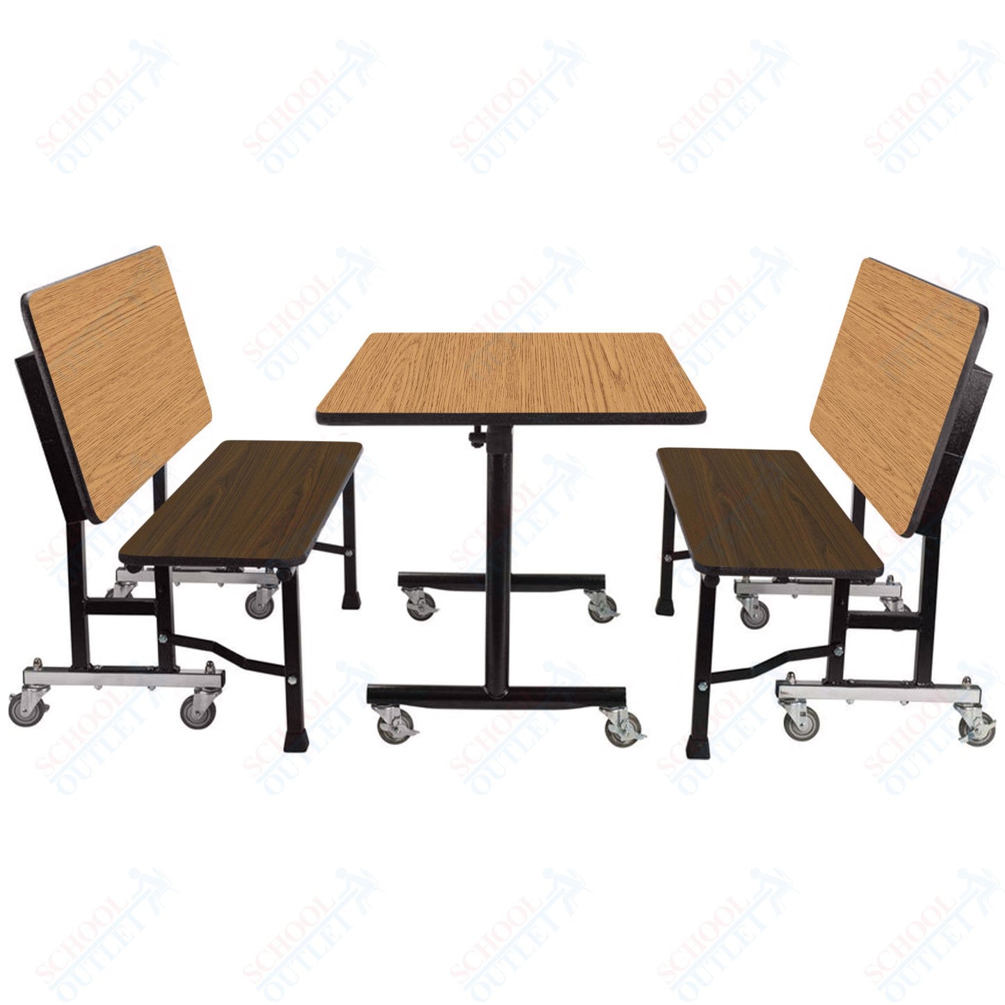 NPS ToGo Booth Set, (1) 30"x48" Table and (2) 48" Benches, MDF Core (National Public Seating NPS-TGBTH3048MDPE)