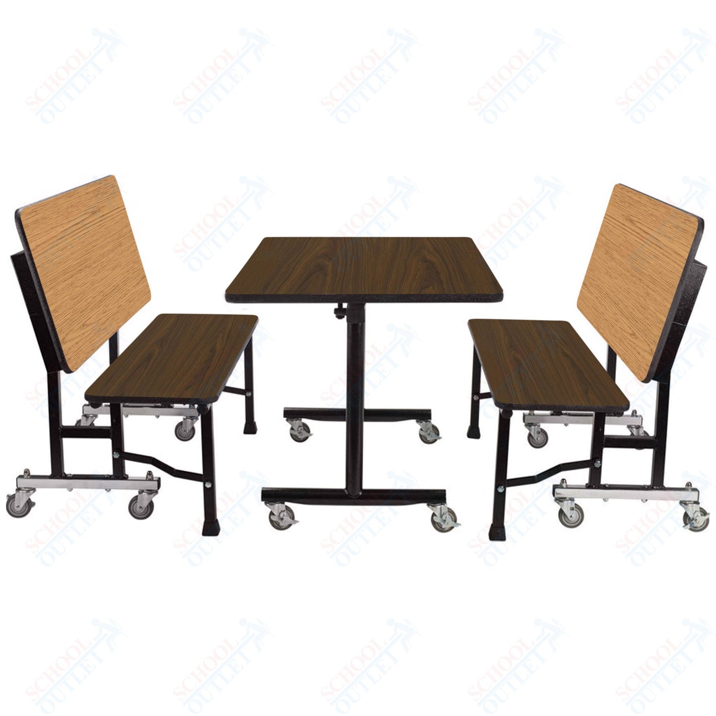 NPS ToGo Booth Set, (1) 30"x48" Table and (2) 48" Benches, MDF Core (National Public Seating NPS-TGBTH3048MDPE)
