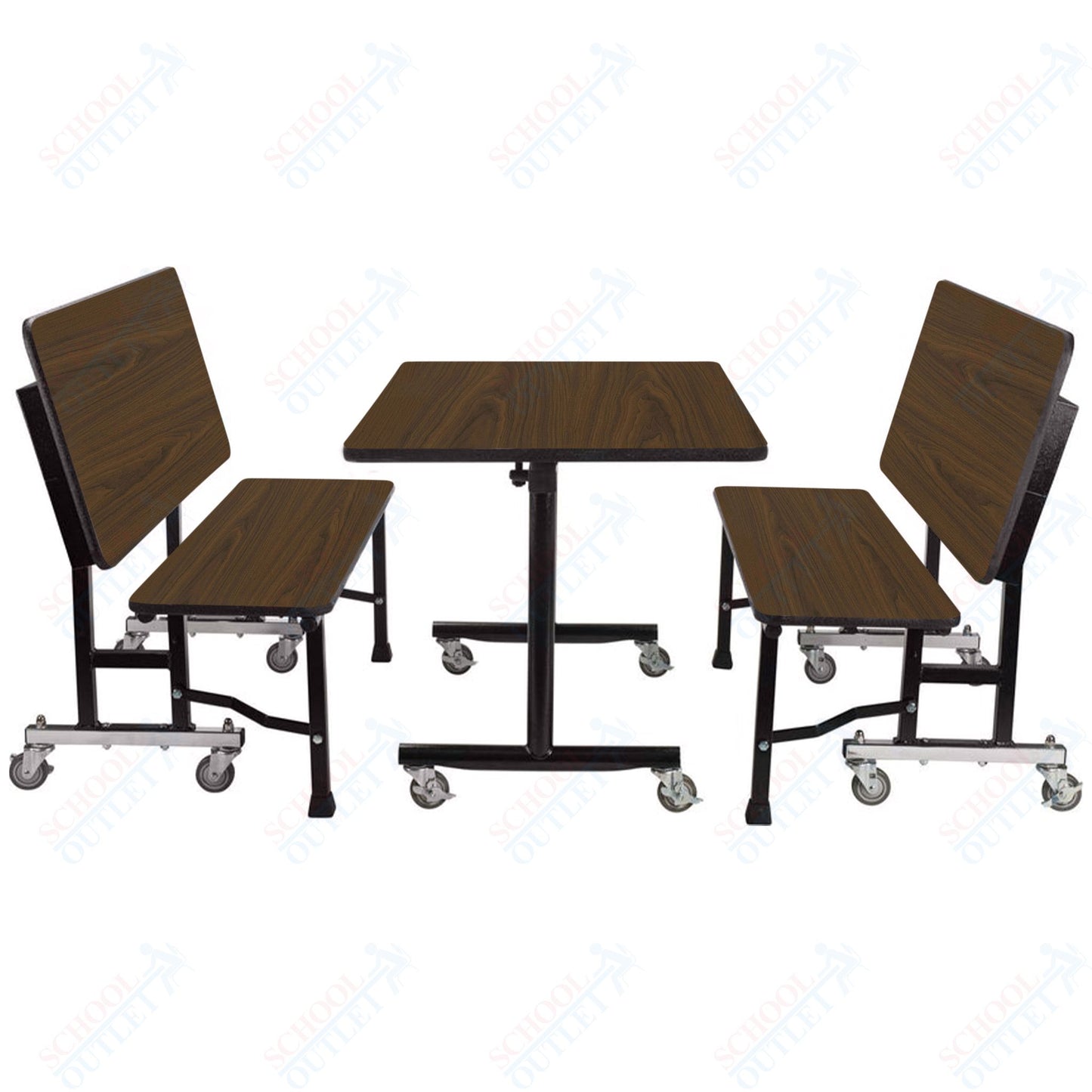 NPS ToGo Booth Set, (1) 30"x48" Table and (2) 48" Benches, MDF Core (National Public Seating NPS-TGBTH3048MDPE)