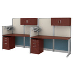 Regency Instant Office 2 Person In-Line Cubicle Panel Workstation with Storage 129