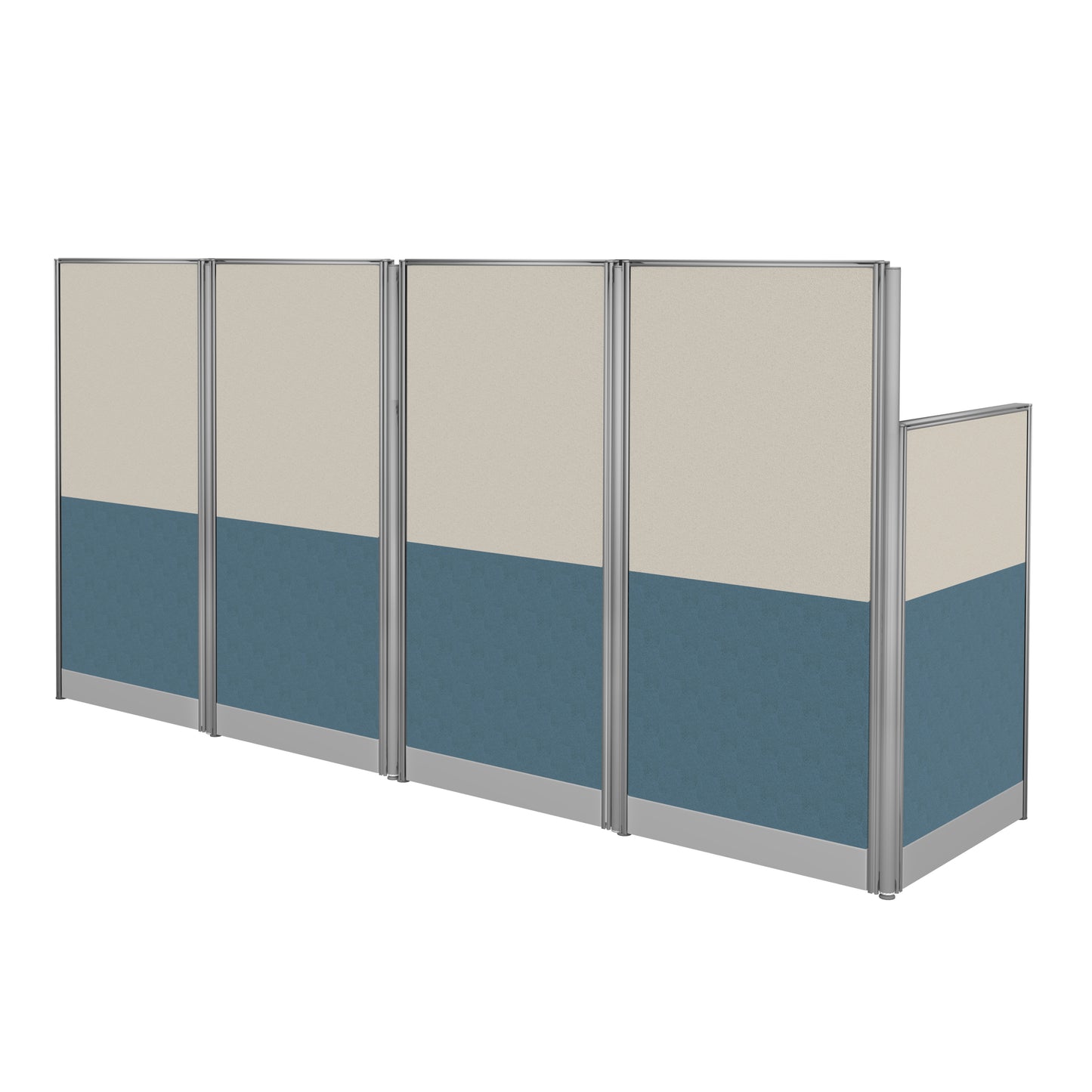 Regency Instant Office 2 Person In-Line Cubicle Panel Workstation with Storage 129"W x 33"D x 63"H (REG-OIAH005XX)