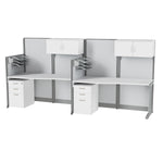 Regency Instant Office 2 Person In-Line Cubicle Panel Workstation with Storage 129
