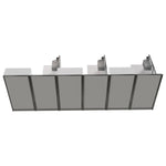 Regency Instant Office 3 Person F-Shaped Cubicle Panel Workstation with Storage 193