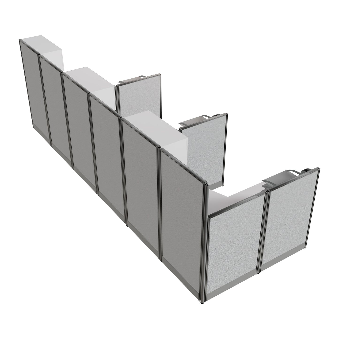 Regency Instant Office 3 Person F-Shaped Cubicle Panel Workstation with Storage 193"W x 33"D x 63"H (REG-OIAH006XX)