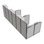 Regency Instant Office 3 Person F-Shaped Cubicle Panel Workstation with Storage 193
