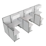 Regency Instant Office 3 Person F-Shaped Cubicle Panel Workstation with Storage 193
