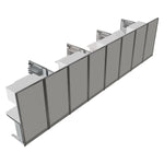 Regency Instant Office 4 Person F-Shaped Cubicle Panel Workstation with Storage 257