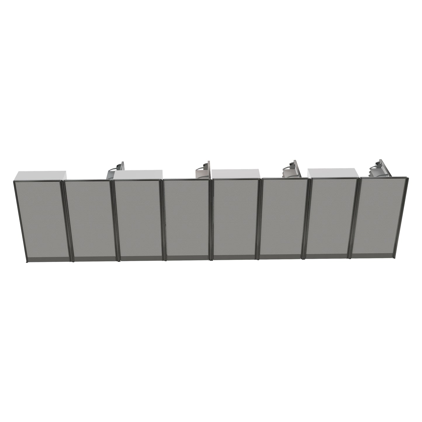 Regency Instant Office 4 Person F-Shaped Cubicle Panel Workstation with Storage 257"W x 33"D x 63"H (REG-OIAH007XX)