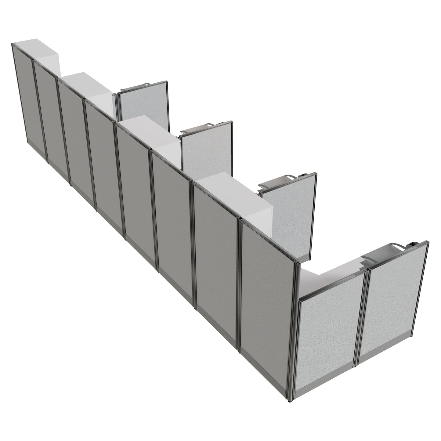Regency Instant Office 4 Person F-Shaped Cubicle Panel Workstation with Storage 257"W x 33"D x 63"H (REG-OIAH007XX)