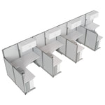 Regency Instant Office 4 Person F-Shaped Cubicle Panel Workstation with Storage 257