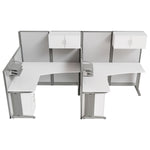 Regency Instant Office 2 Person F-Shaped Cubicle Panel Workstation with Storage 129
