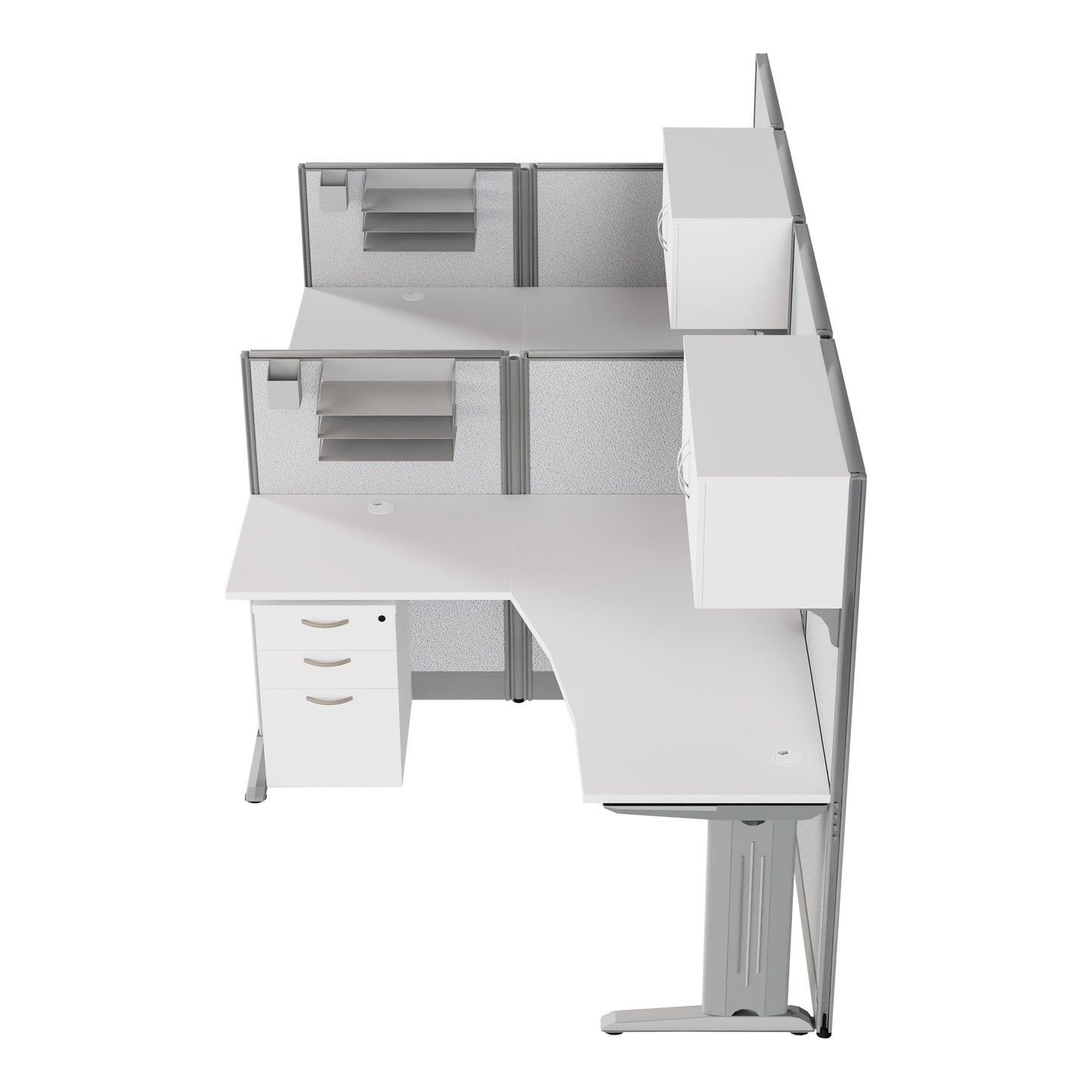 Regency Instant Office 2 Person F-Shaped Cubicle Panel Workstation with Storage 129"W x 33"D x 63"H (REG-OIAH008XX)