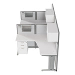 Regency Instant Office 2 Person F-Shaped Cubicle Panel Workstation with Storage 129