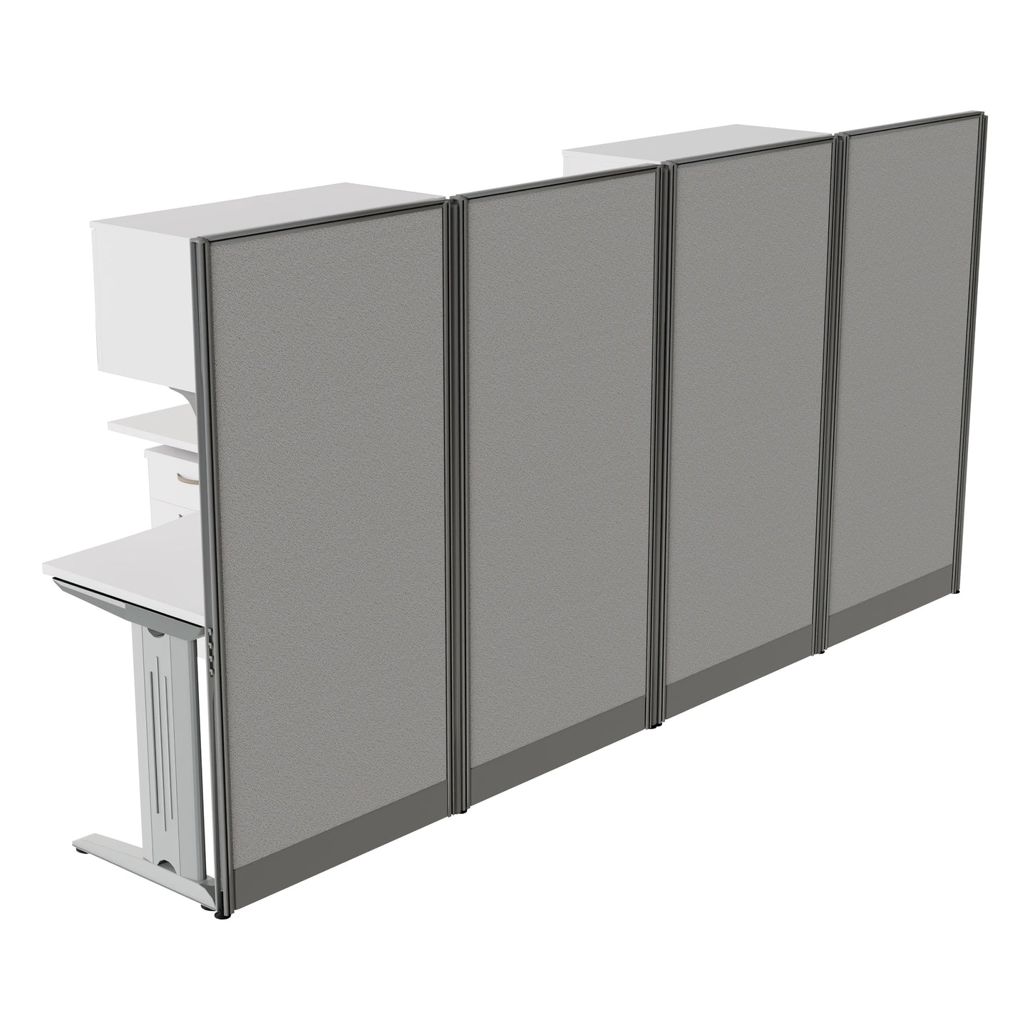 Regency Instant Office 2 Person F-Shaped Cubicle Panel Workstation with Storage 129"W x 33"D x 63"H (REG-OIAH008XX)