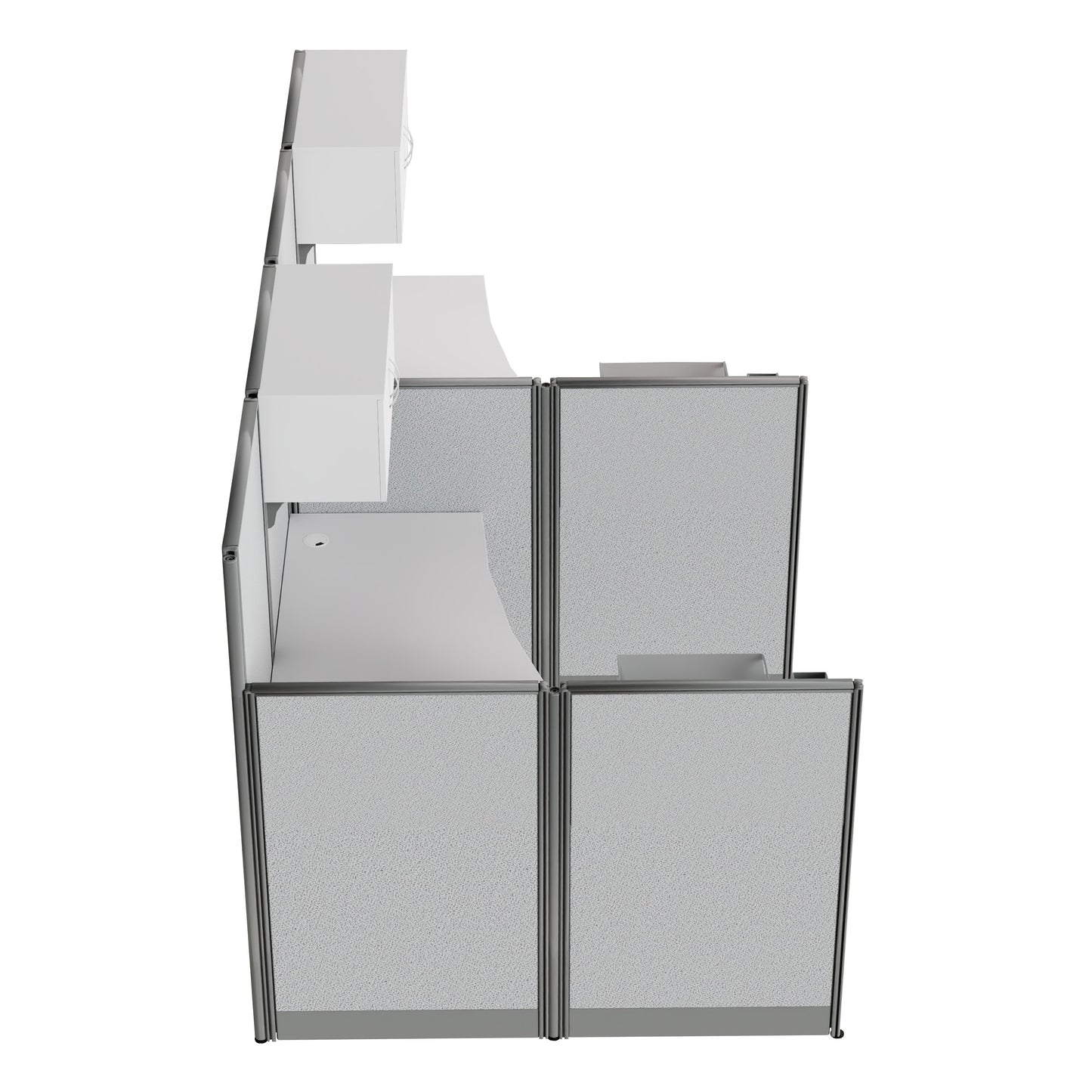 Regency Instant Office 2 Person F-Shaped Cubicle Panel Workstation with Storage 129"W x 33"D x 63"H (REG-OIAH008XX)