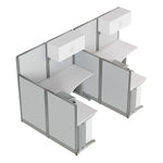 Regency Instant Office 2 Person F-Shaped Cubicle Panel Workstation with Storage 129