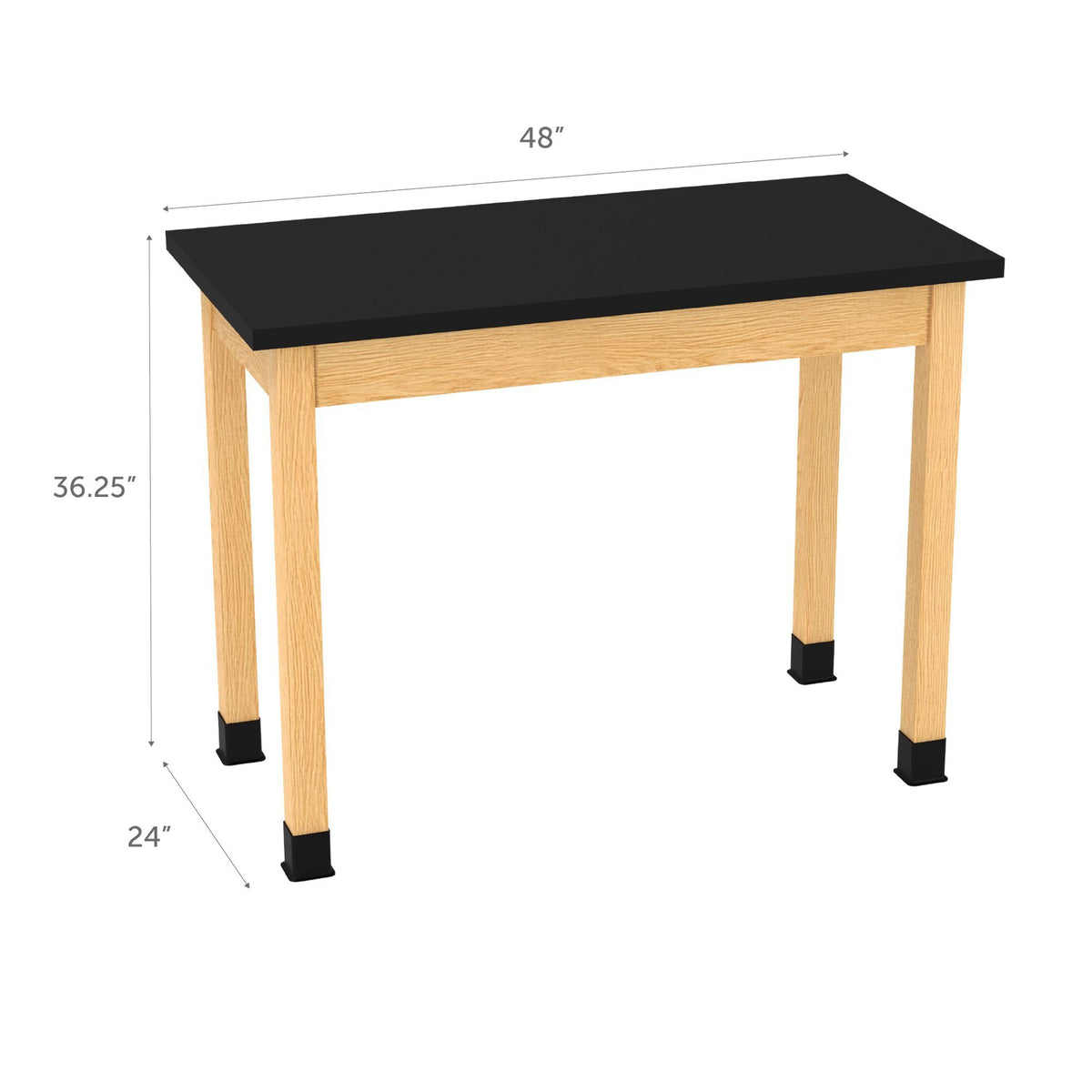 Diversified Woodcrafts Plain Apron Table High-Resistance Solid Wood Laboratory Desk 48"W x 24"L x 36.25"H (DIV-P710482436-LAB)