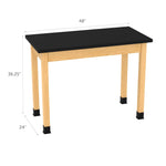 Diversified Woodcrafts Plain Apron Table High-Resistance Solid Wood Laboratory Desk 48
