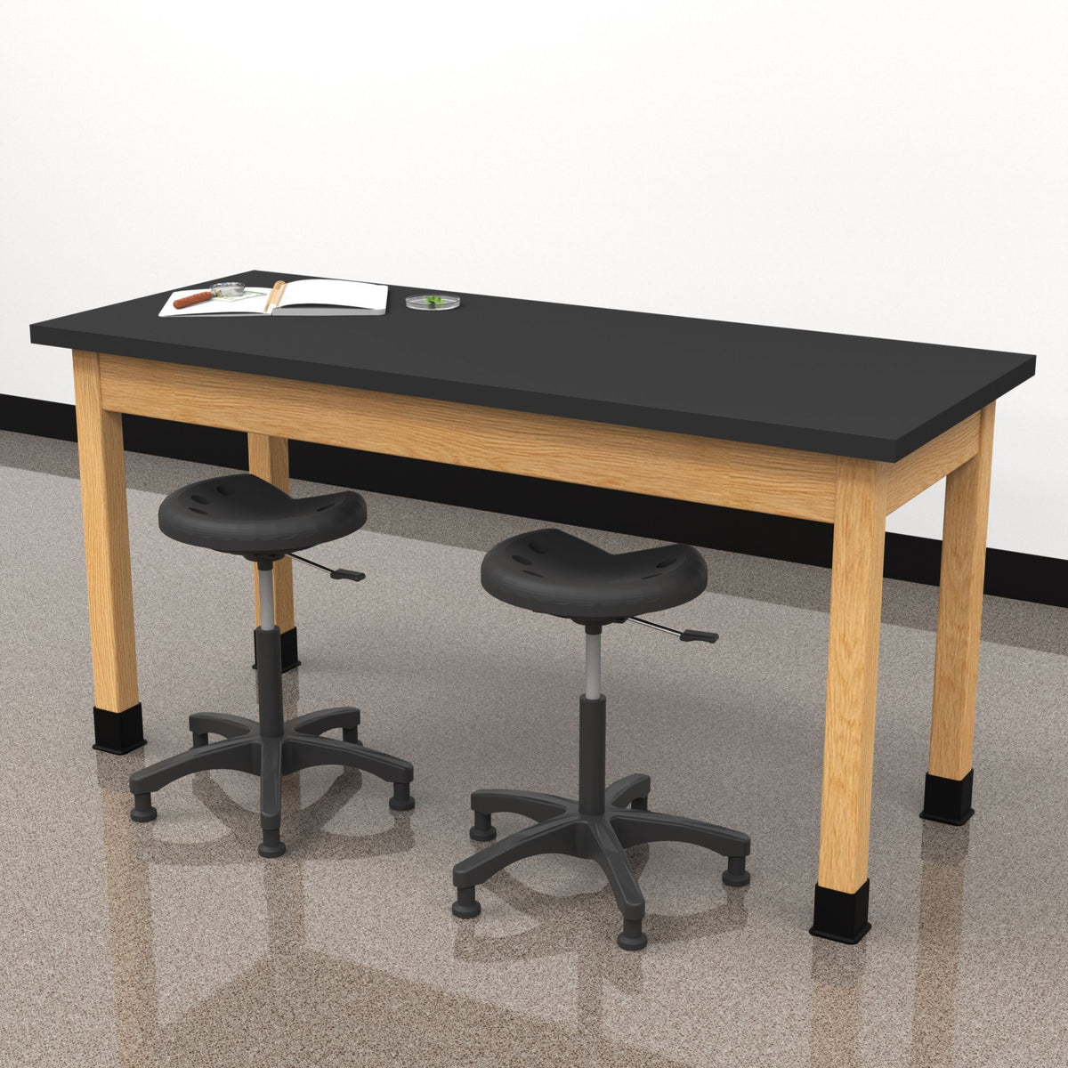 Diversified Woodcrafts Plain Apron Table High-Resistance Solid Wood Laboratory Desk 48"W x 24"L x 36.25"H (DIV-P710482436-LAB)