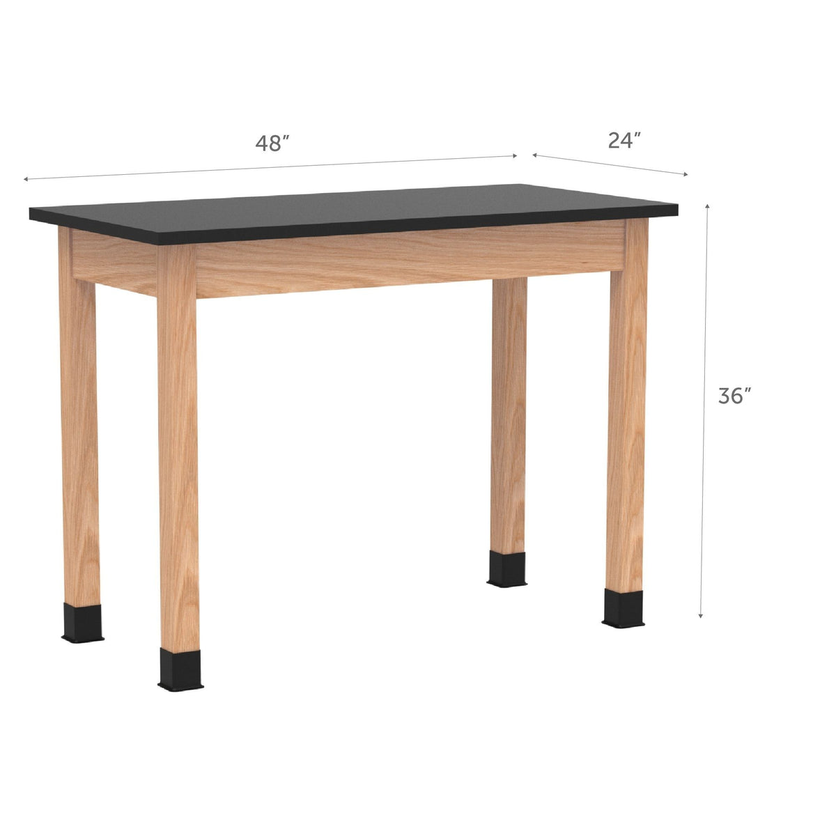 Diversified Woodcrafts Plain Apron Table High-Resistance Solid Wood Laboratory Desk 48"W x 24"L x 36"H (DIV-P71062448-LAB)