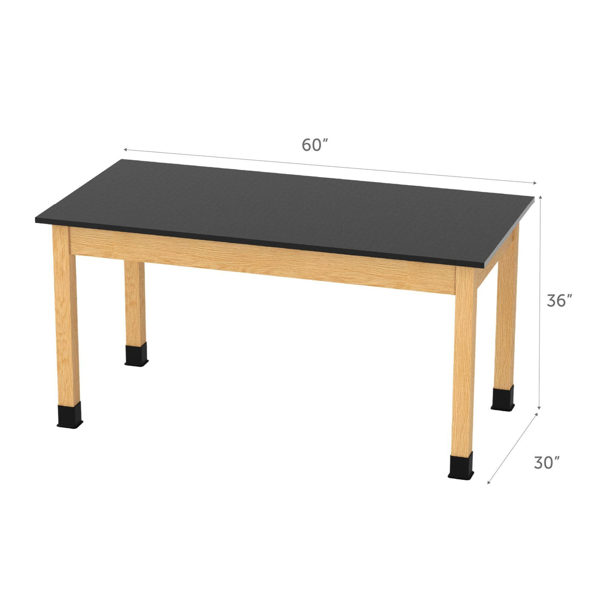 Diversified Woodcrafts Plain Apron Table High-Resistance Solid Wood Laboratory Desk 60"W x 30"L x 36.25"H (DIV-P714603036-LAB)
