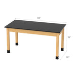 Diversified Woodcrafts Plain Apron Table High-Resistance Solid Wood Laboratory Desk 60