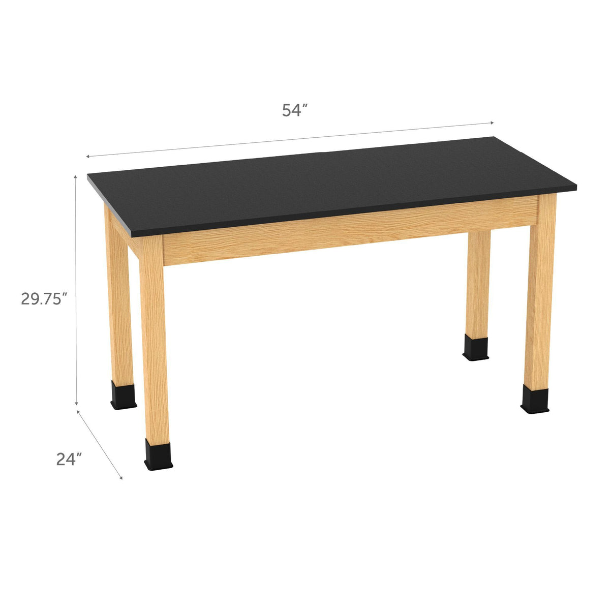 Diversified Woodcrafts Plain Apron Table Heavy-Duty Solid Hardwood Laboratory Station 54"W x 24"L x 30"H (DIV-P720542430-LAB)