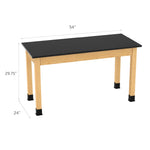 Diversified Woodcrafts Plain Apron Table Heavy-Duty Solid Hardwood Laboratory Station 54