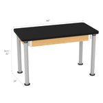 Diversified Woodcrafts Uplift Hybrid Table ADA Compliant Black Laminate Adjustable Science Desk 48