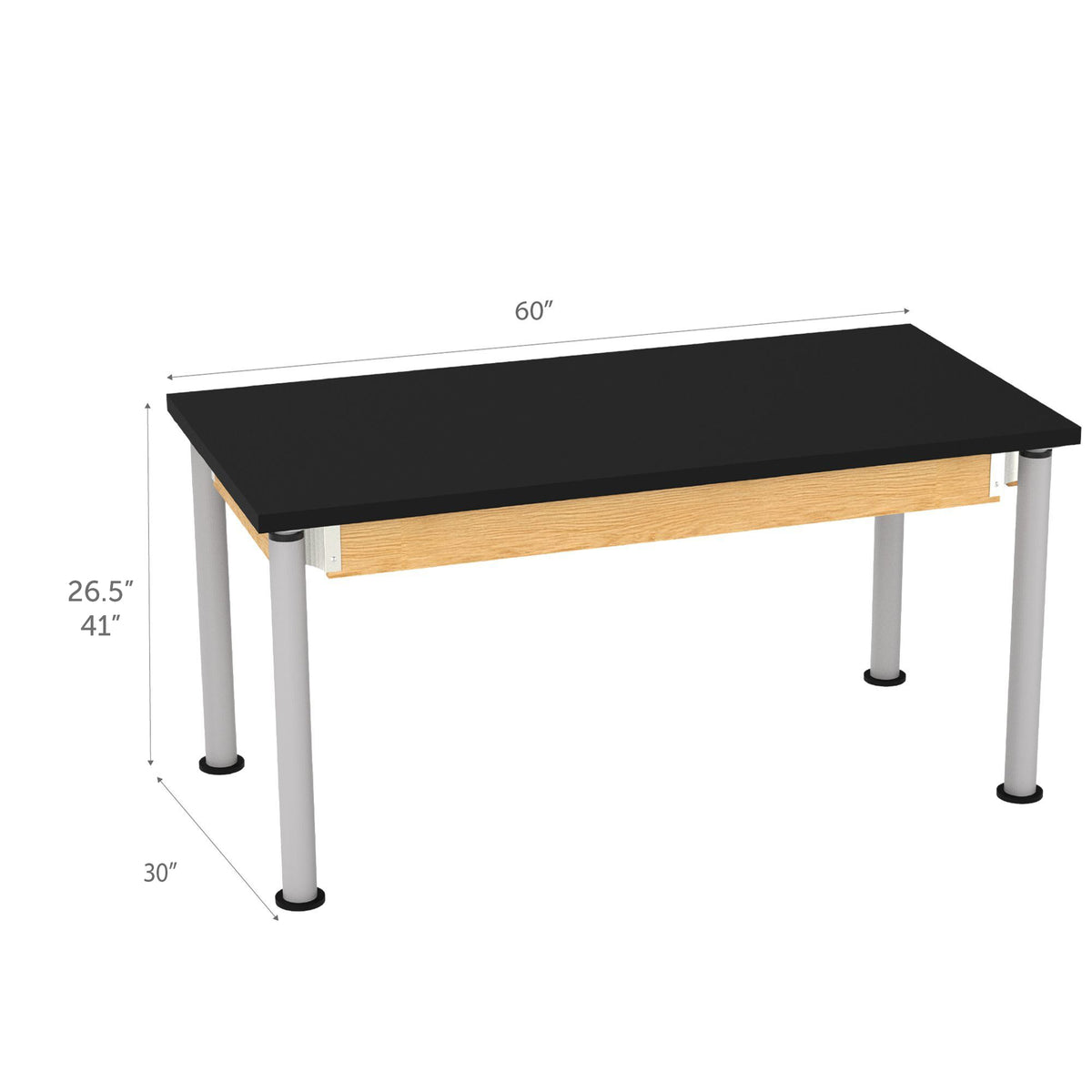 Diversified Woodcrafts UpliftHybrid Table ADA Compliant ChemGuard Adjustable Lab Station 60"W x 30"L x 27"- 39"H (DIV-P8142BK)