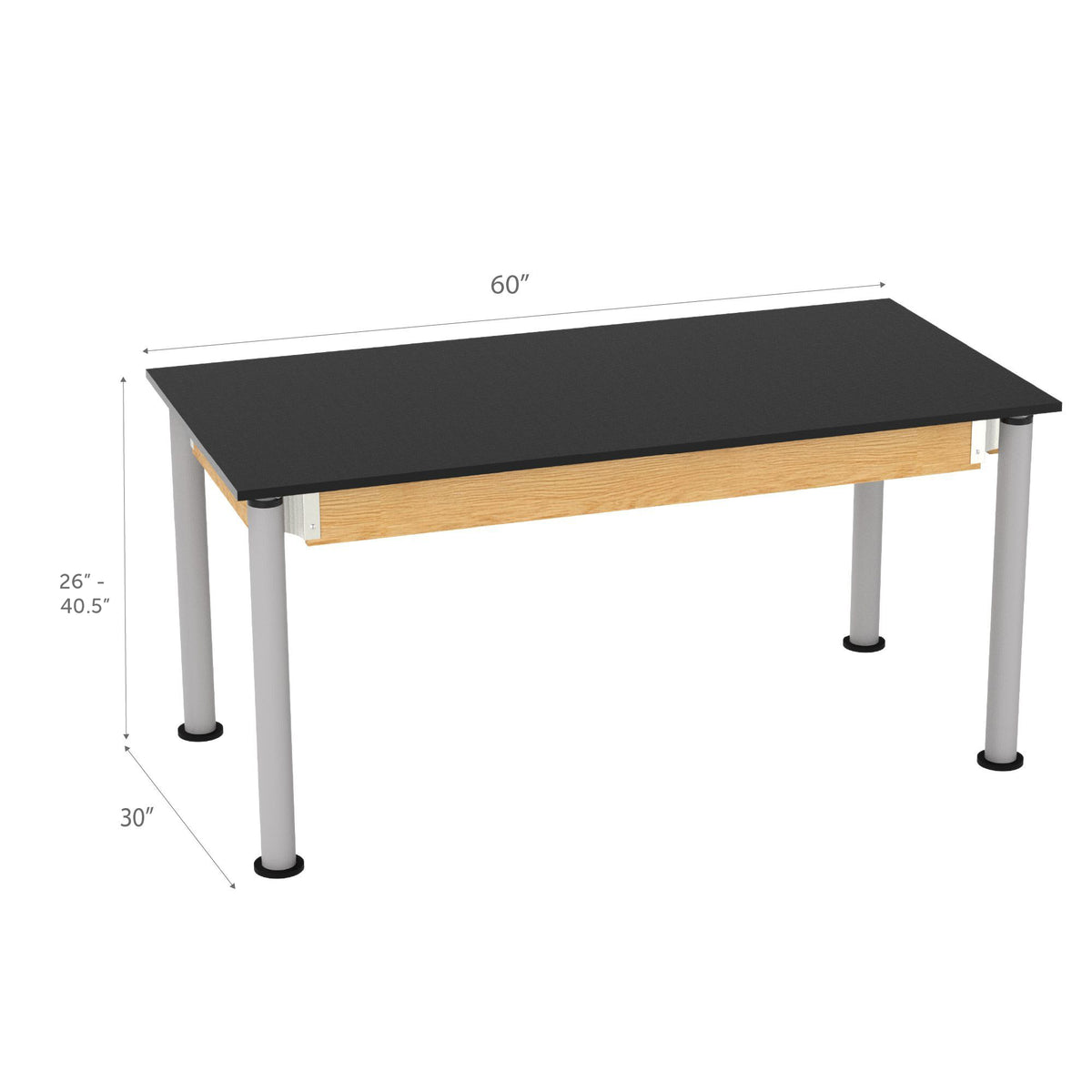 Diversified Woodcrafts Adjustable-Height Table - 60" W x 30" D