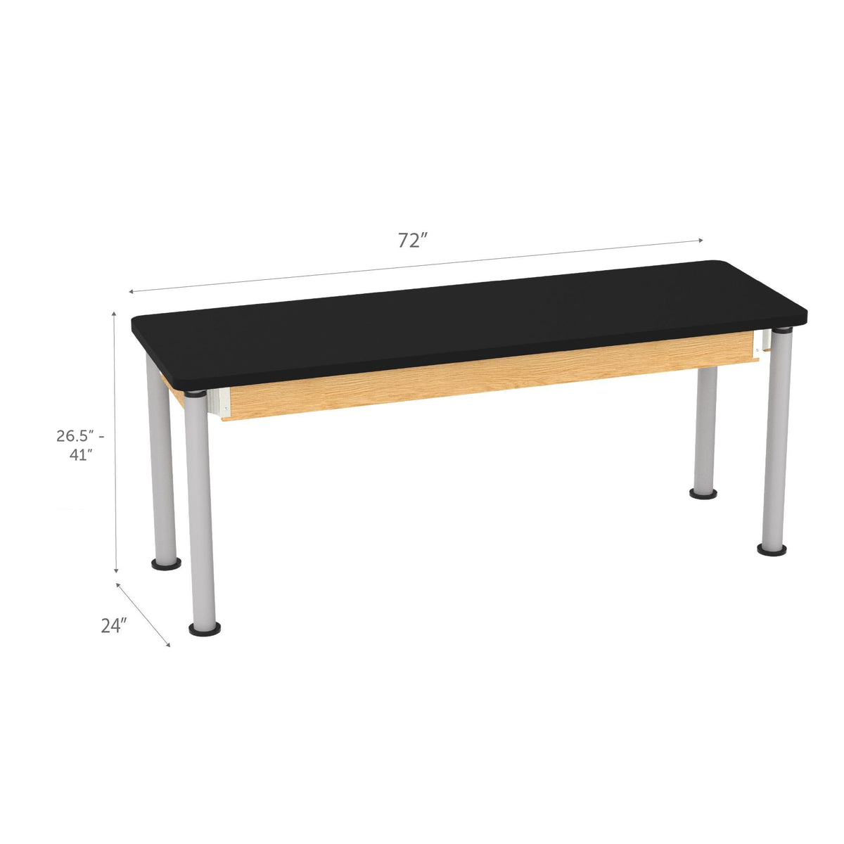 Diversified Woodcrafts Adjustable-Height Table - 72" W x 24" D