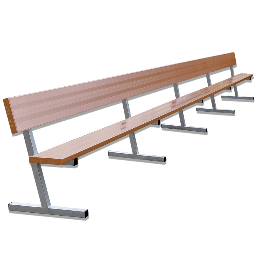 Jaypro Sports Outdoor Player Benches - Portable - Aluminum Team Bench with Seat Back- 27', Powder Coated (PB-90PC)