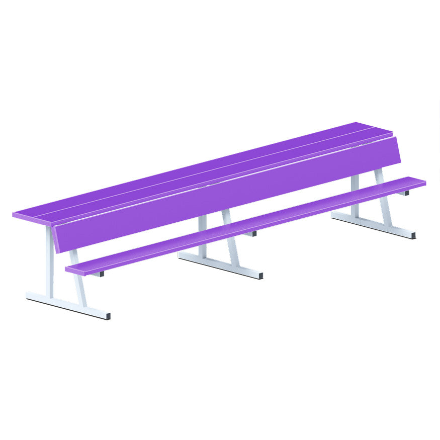 Jaypro Sports Outdoor Player Benches - Portable - Player Bench with Seat Back and Shelf - 15', Powder Coated (PBS-20PC)