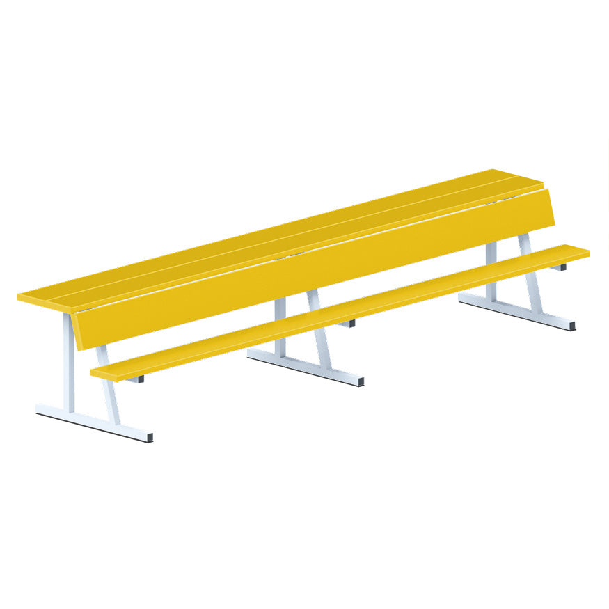 Jaypro Sports Outdoor Player Benches - Portable - Player Bench with Seat Back and Shelf - 15', Powder Coated (PBS-20PC)