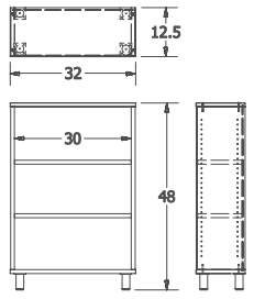 Russwood Library Furniture Envision Series Bay Shelving - 72"H Single Sided - 1 Bay - Palette style shelving (RUS-PT-1S-72-1B)