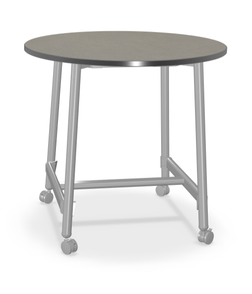 Mooreco Akt Table – 48" Round, Laminate Top, Fixed Height Available in 29"H, 36"H, or 42"H