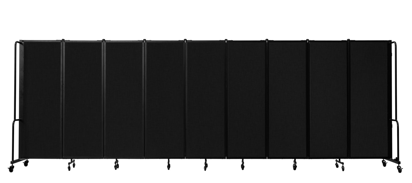 NPS ROBO Series Flexible Room Divider 9 Sections, PET Panels - 6'H x 17' 6"L