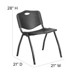 HERCULES Series 880 lbs Capacity Black Plastic Stack Chair 16.75