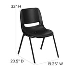 HERCULES Series 880 lbs Capacity Ergonomic Shell Stack Chair with Frame 17.75