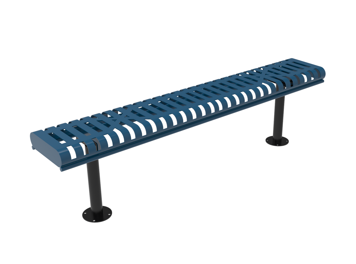 MyTcoat - Rolled Edges Outdoor Bench without Back 6' L - Surface Mount (MYT-BRE06-23)