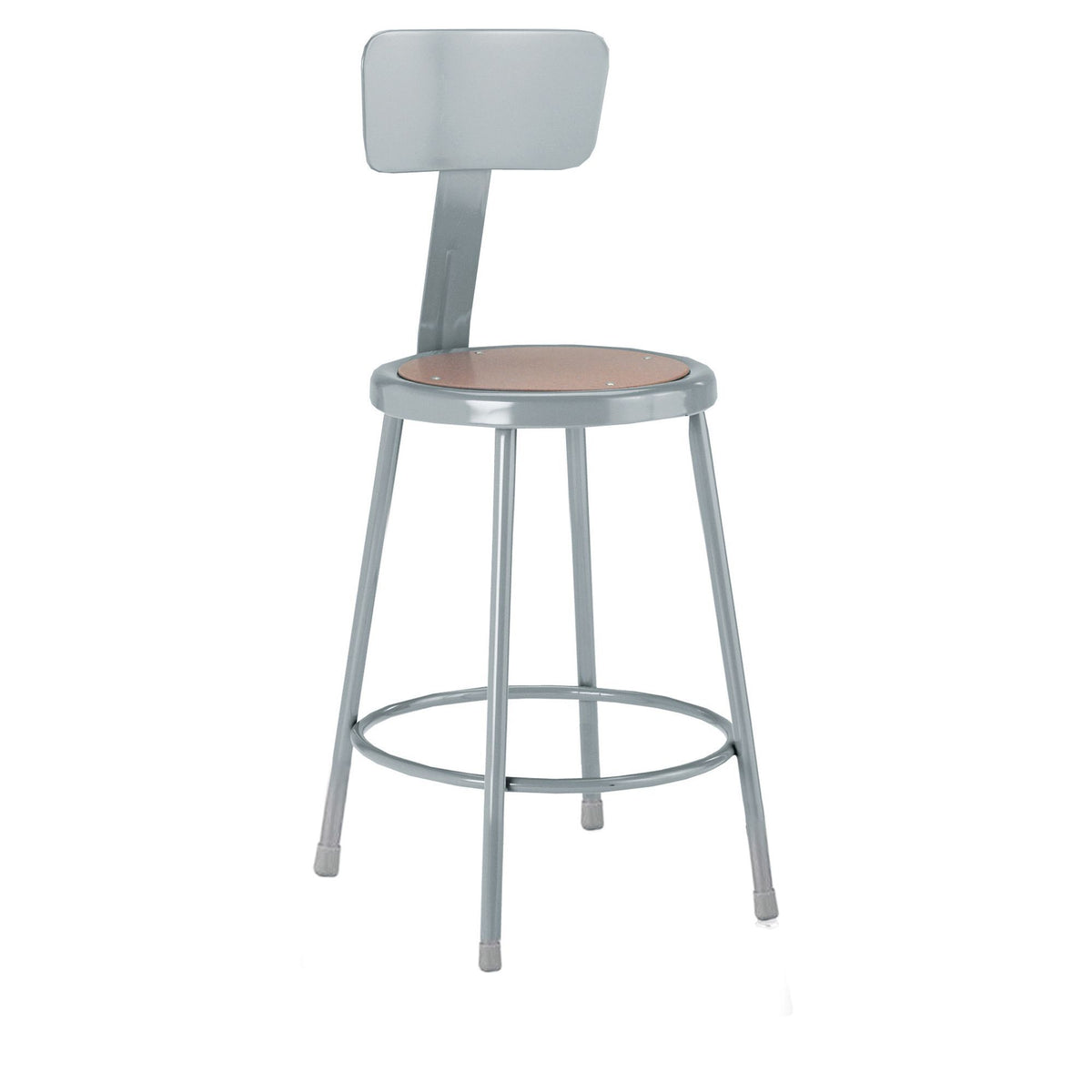 Diversified Woodcrafts Apprentice Stool with Backrest Heavy-Duty Industrial Welded Metal 18"H (DIV-S-18B)